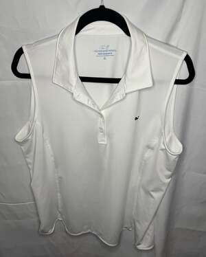 Vineyard Vines Performance Women's XL Sleeveless White Polo Shirt